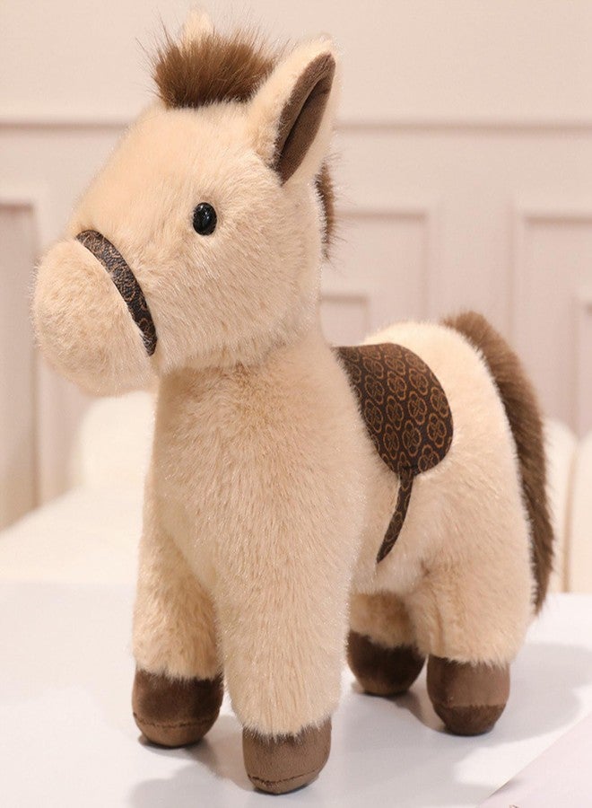 PEACH CAT Horse Stuffed Animal 12" Cute Horse Plush Soft Plushies Toys Gifts for Kids Beige - Image 1